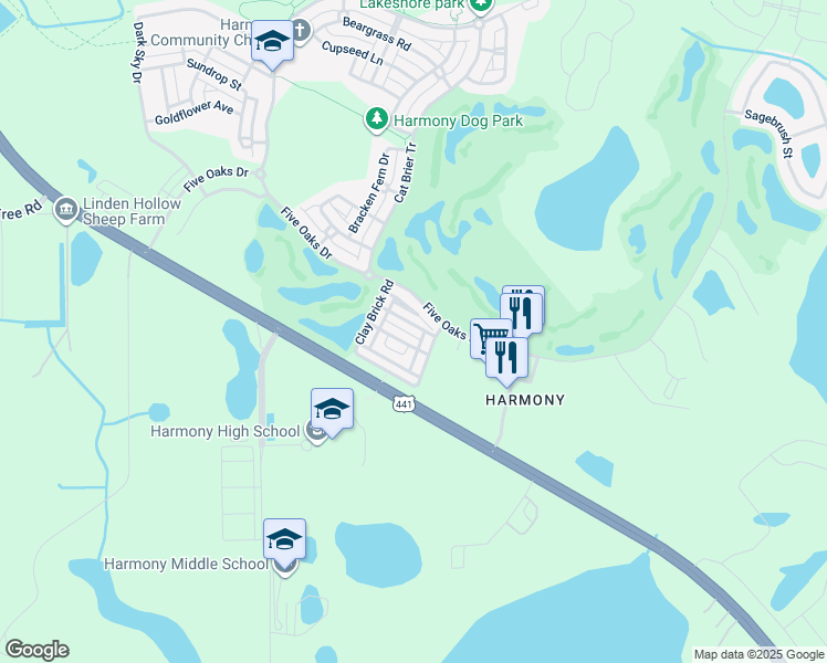 map of restaurants, bars, coffee shops, grocery stores, and more near 7107 Red Lantern Drive in Osceola County
