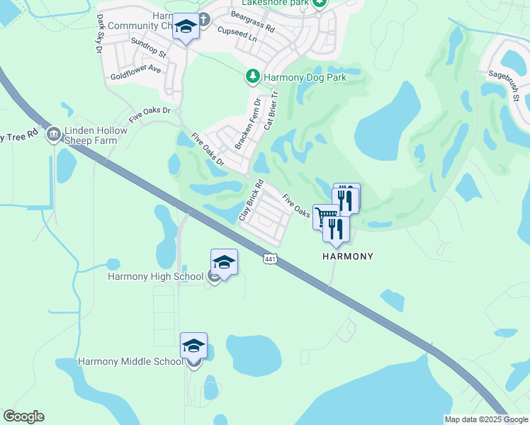 map of restaurants, bars, coffee shops, grocery stores, and more near 7107 Red Lantern Drive in Osceola County