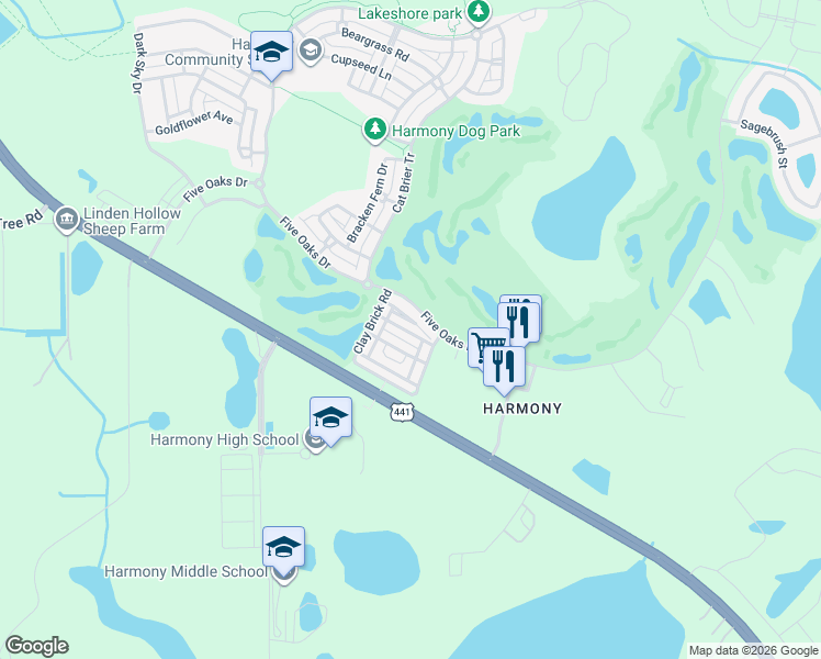 map of restaurants, bars, coffee shops, grocery stores, and more near 7127 Red Lantern Drive in Osceola County