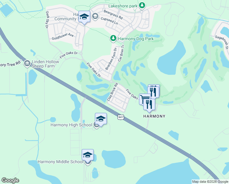 map of restaurants, bars, coffee shops, grocery stores, and more near 7107 Red Lantern Drive in Osceola County