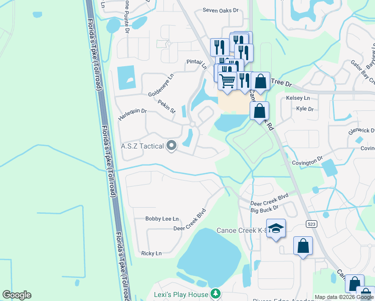 map of restaurants, bars, coffee shops, grocery stores, and more near 3521 Saxony Lane in St. Cloud