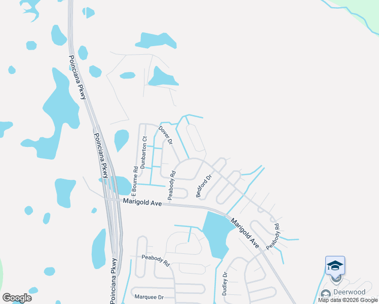 map of restaurants, bars, coffee shops, grocery stores, and more near 1388 Burnley Court in Kissimmee