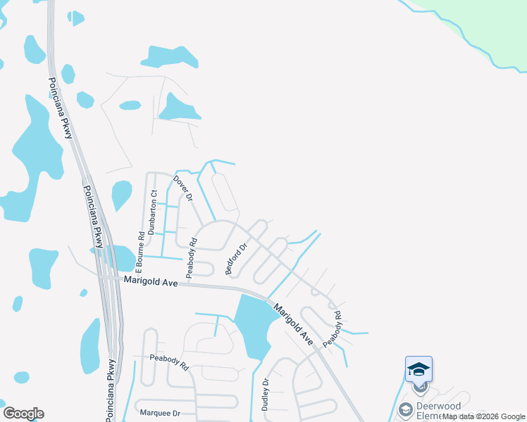 map of restaurants, bars, coffee shops, grocery stores, and more near 222 Tiffany Court in Kissimmee