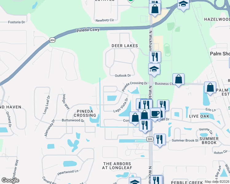 map of restaurants, bars, coffee shops, grocery stores, and more near 5350 Wild Cinnamon Drive in Melbourne