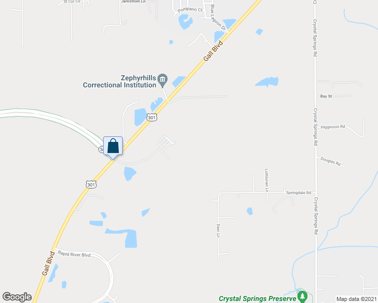 map of restaurants, bars, coffee shops, grocery stores, and more near 2528 Gall Boulevard in Zephyrhills