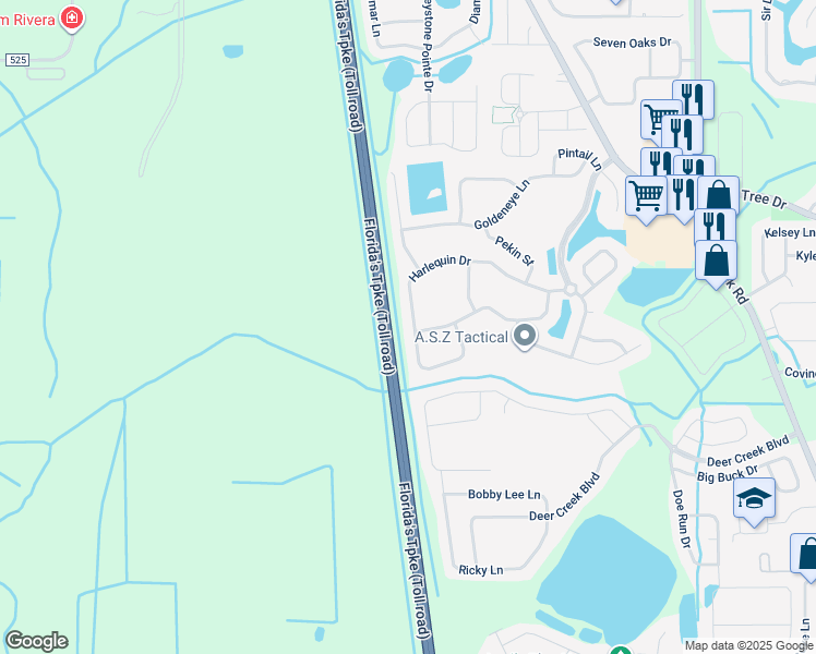map of restaurants, bars, coffee shops, grocery stores, and more near 3453 Harlequin Drive in Saint Cloud
