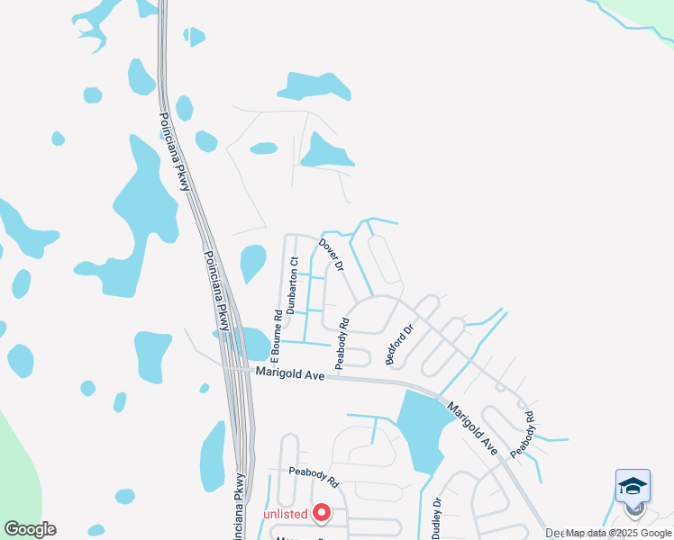 map of restaurants, bars, coffee shops, grocery stores, and more near 1309 Dover Drive in Kissimmee