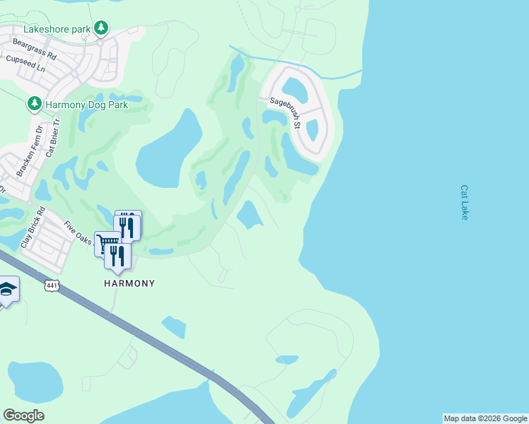 map of restaurants, bars, coffee shops, grocery stores, and more near 3433 Middlebrook Place in Osceola County