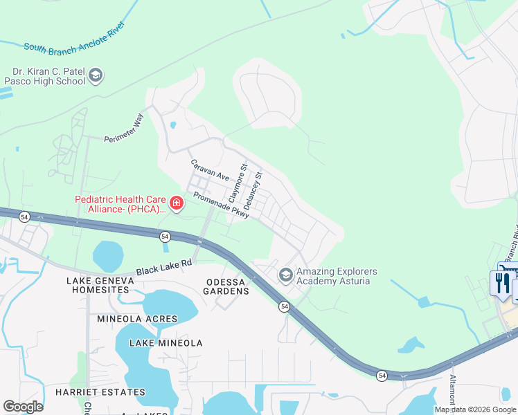 map of restaurants, bars, coffee shops, grocery stores, and more near 2409 Hearth Drive in Odessa
