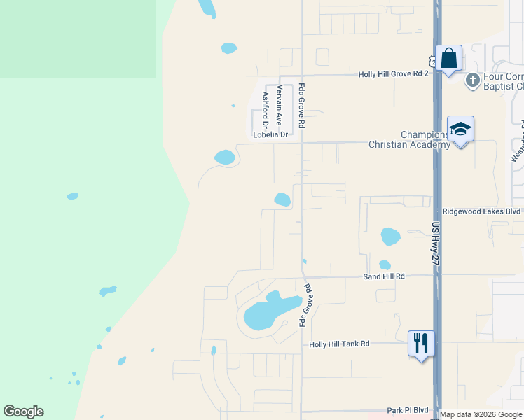 map of restaurants, bars, coffee shops, grocery stores, and more near 2425 Fdc Grove Road in Davenport
