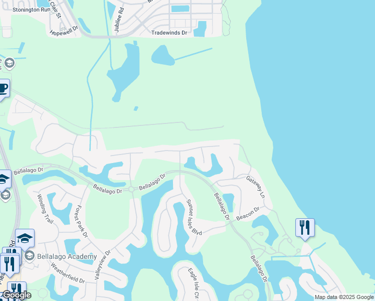 map of restaurants, bars, coffee shops, grocery stores, and more near 1851 Windward Oaks Court in Kissimmee