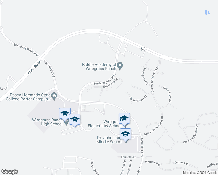 map of restaurants, bars, coffee shops, grocery stores, and more near 30341 Southwell Lane in Zephyrhills