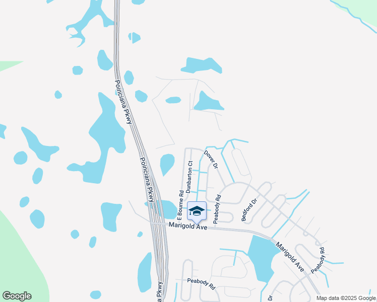 map of restaurants, bars, coffee shops, grocery stores, and more near 1365 Dunbarton Court in Kissimmee