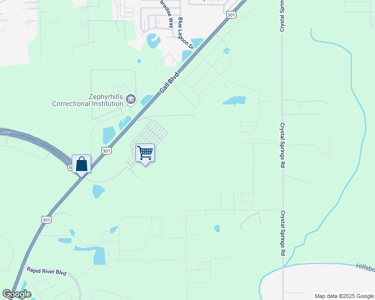 map of restaurants, bars, coffee shops, grocery stores, and more near 2528 Gall Boulevard in Zephyrhills