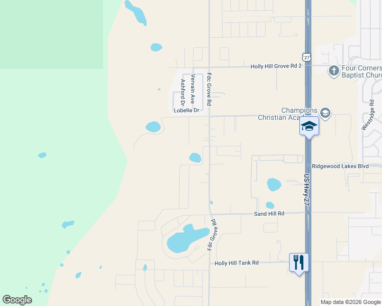 map of restaurants, bars, coffee shops, grocery stores, and more near 2425 Fdc Grove Road in Davenport