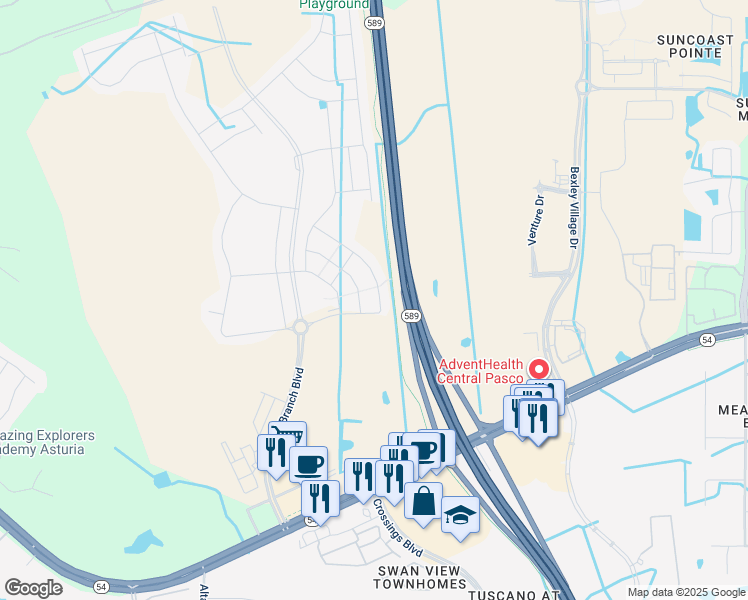 map of restaurants, bars, coffee shops, grocery stores, and more near 16549 Secret Meadow Drive in Odessa