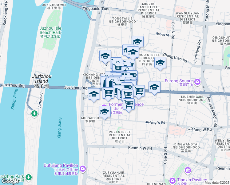 map of restaurants, bars, coffee shops, grocery stores, and more near 717-2 Wu Yi Da Dao in Chang Sha Shi