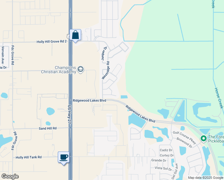 map of restaurants, bars, coffee shops, grocery stores, and more near 11 Forest Drive in Davenport