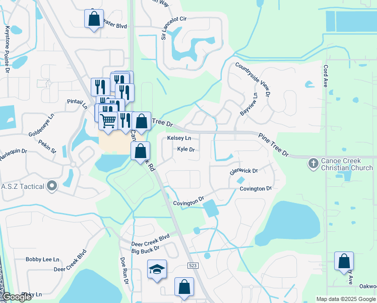 map of restaurants, bars, coffee shops, grocery stores, and more near 3816 Kyle Drive in St. Cloud