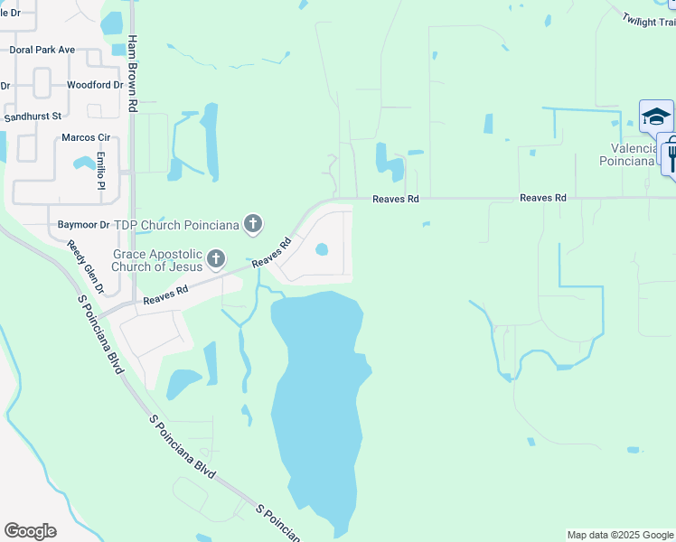 map of restaurants, bars, coffee shops, grocery stores, and more near 3361 Perennial LN in Kissimmee