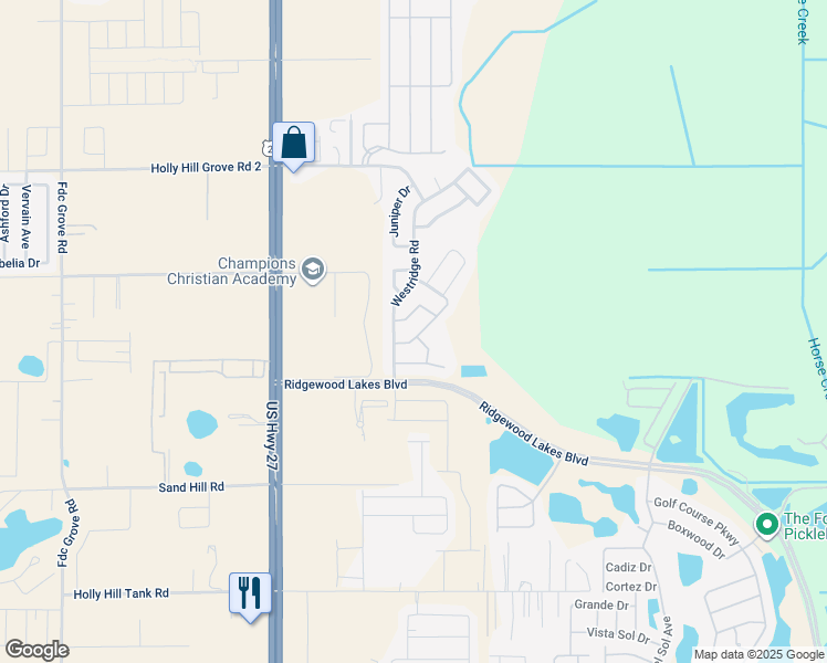 map of restaurants, bars, coffee shops, grocery stores, and more near 11 Forest Drive in Davenport