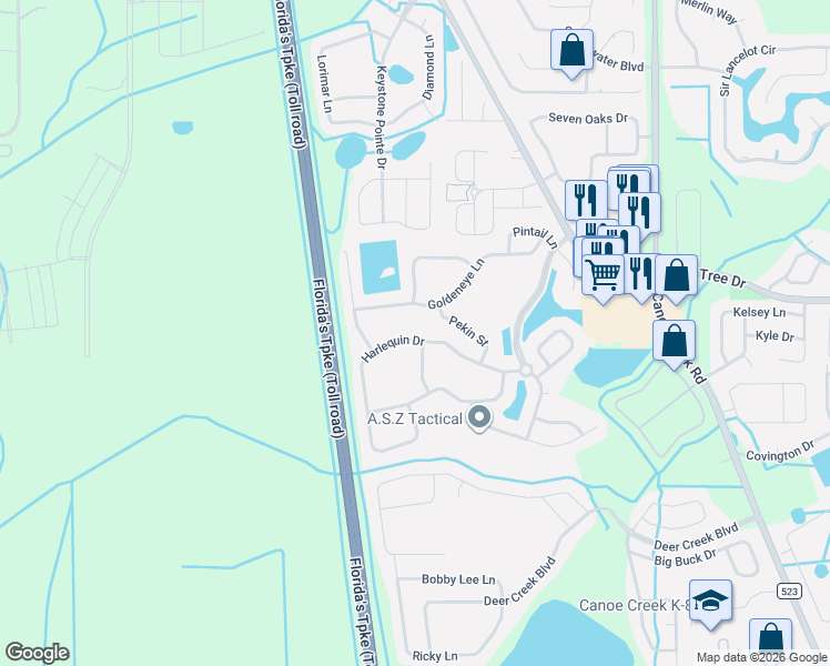 map of restaurants, bars, coffee shops, grocery stores, and more near 3503 Harlequin Drive in St. Cloud