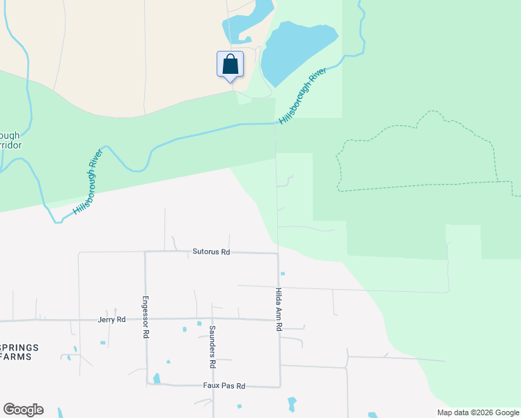 map of restaurants, bars, coffee shops, grocery stores, and more near 2623 Hilda Ann Road in Zephyrhills