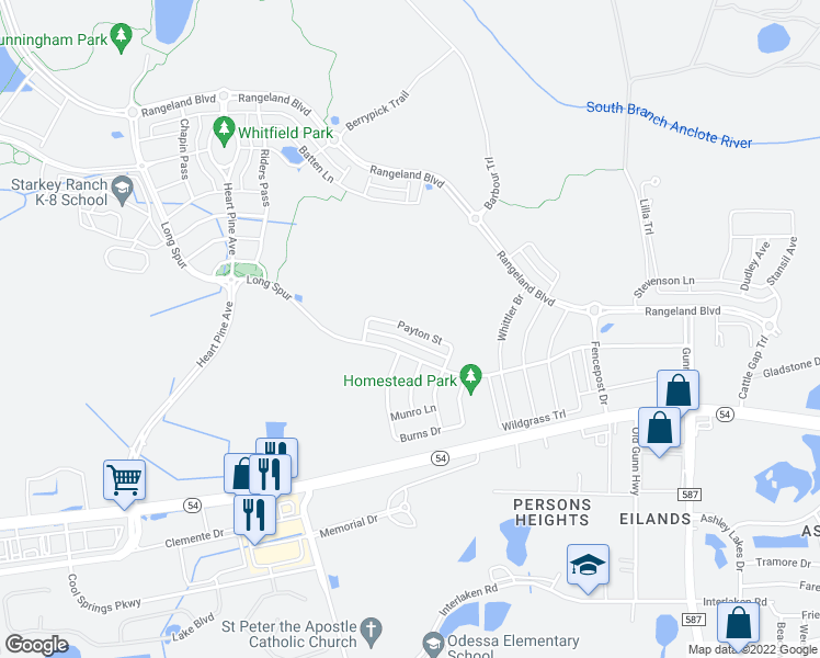 map of restaurants, bars, coffee shops, grocery stores, and more near 12775 Payton Street in Odessa