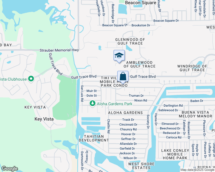 map of restaurants, bars, coffee shops, grocery stores, and more near 2620 Ochatilla Road in Holiday