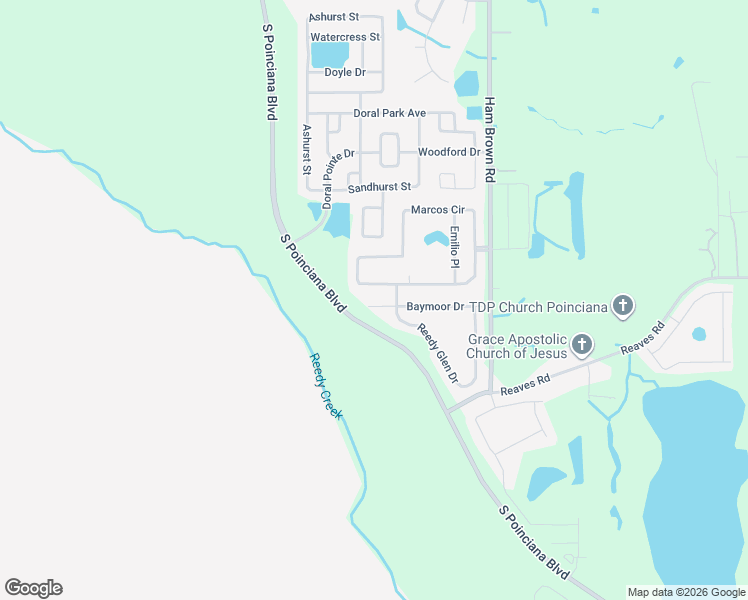 map of restaurants, bars, coffee shops, grocery stores, and more near 4657 Baymoor Drive in Kissimmee