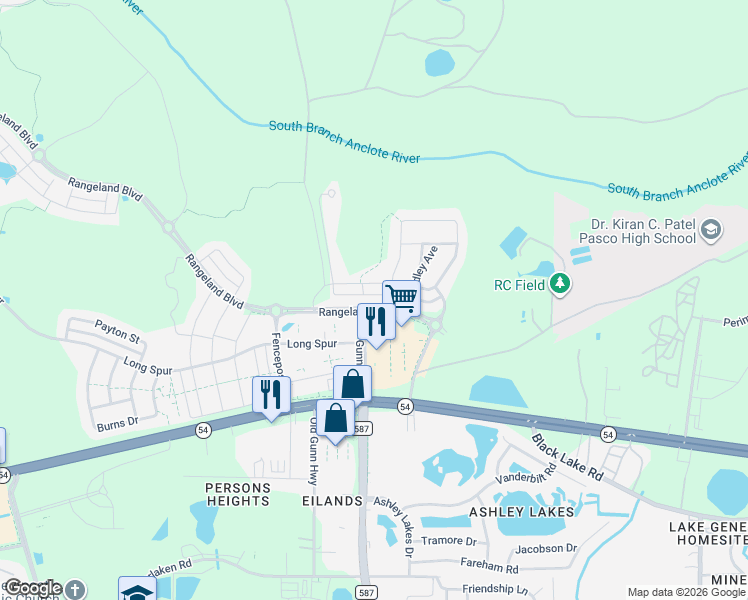 map of restaurants, bars, coffee shops, grocery stores, and more near 13729 Rangeland Boulevard in Odessa