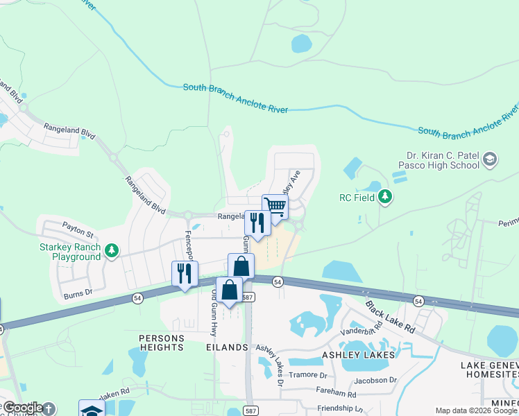 map of restaurants, bars, coffee shops, grocery stores, and more near 13743 Rangeland Boulevard in Odessa