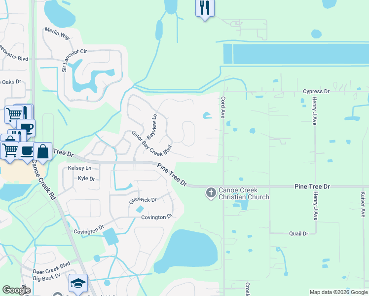 map of restaurants, bars, coffee shops, grocery stores, and more near 3341 Countryside View Drive in St. Cloud