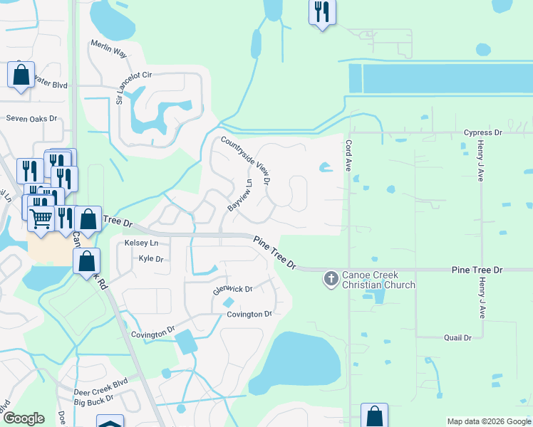 map of restaurants, bars, coffee shops, grocery stores, and more near 3304 Blue Jay Court in St. Cloud