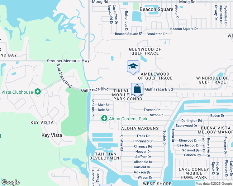 map of restaurants, bars, coffee shops, grocery stores, and more near 3212 Kauna Point Dr in Holiday