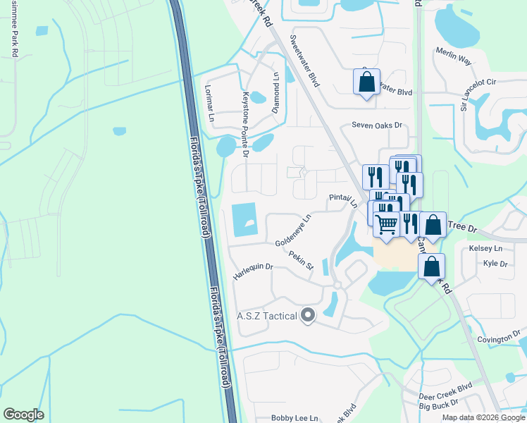 map of restaurants, bars, coffee shops, grocery stores, and more near 3415 Perching Road in St. Cloud