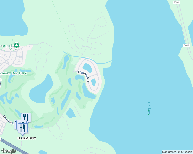 map of restaurants, bars, coffee shops, grocery stores, and more near 3397 Sagebrush Street in Osceola County