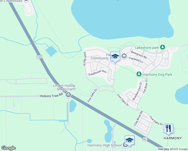 map of restaurants, bars, coffee shops, grocery stores, and more near 6812 Goldflower Avenue in Saint Cloud