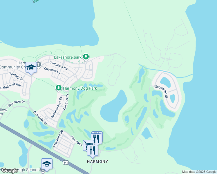 map of restaurants, bars, coffee shops, grocery stores, and more near 7171 Oak Glen Trail in Osceola County