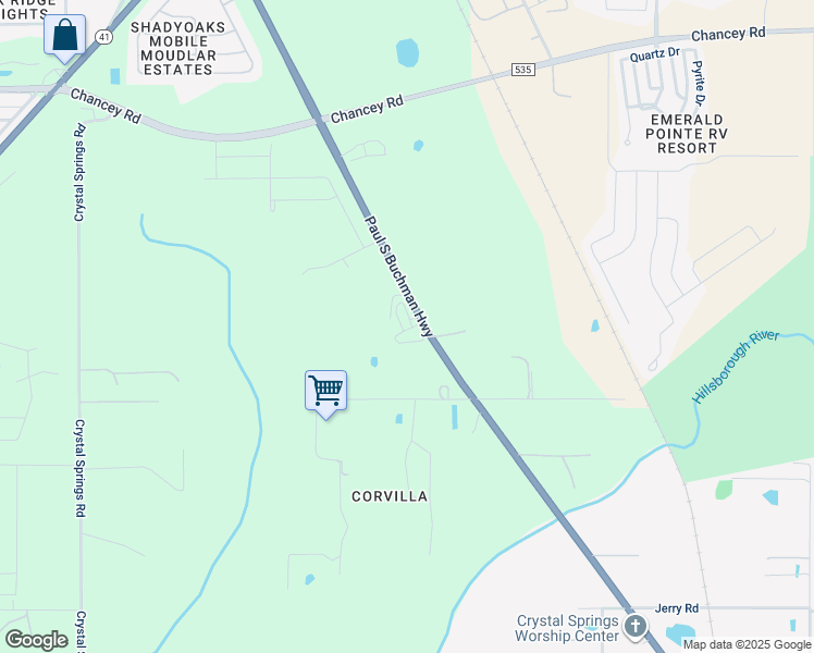 map of restaurants, bars, coffee shops, grocery stores, and more near 2931 Paul S Buchman Highway in Zephyrhills