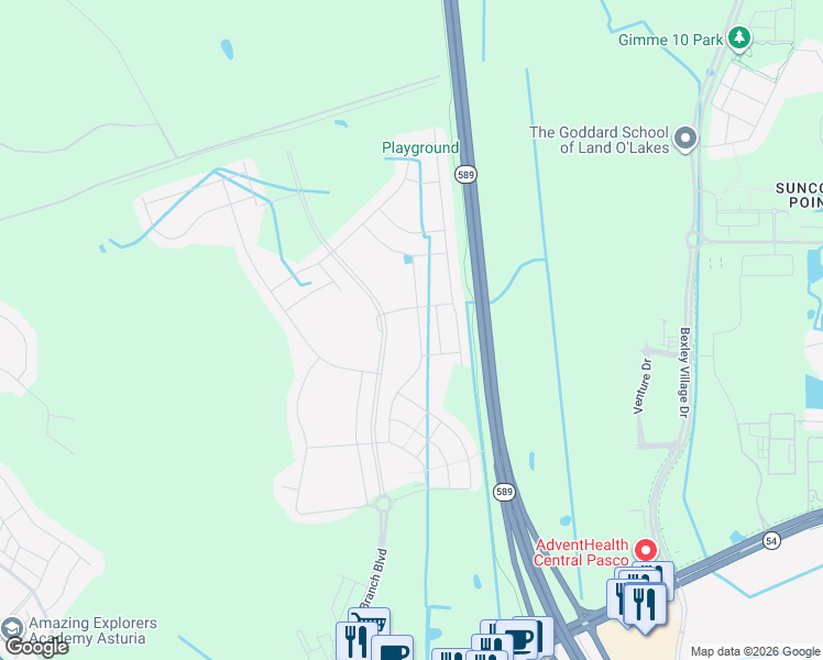 map of restaurants, bars, coffee shops, grocery stores, and more near 2991 Suncoast Blend Drive in Odessa