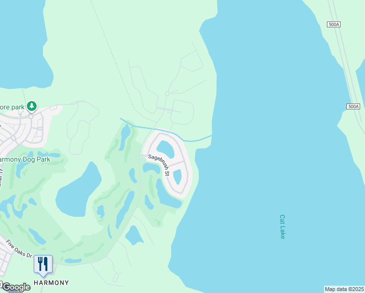 map of restaurants, bars, coffee shops, grocery stores, and more near 3420 Sagebrush Street in Osceola County
