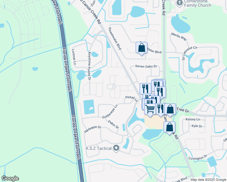 map of restaurants, bars, coffee shops, grocery stores, and more near 3254 Olivera Way in Saint Cloud