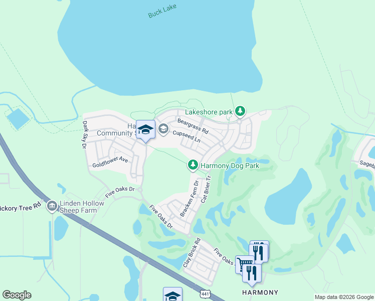 map of restaurants, bars, coffee shops, grocery stores, and more near 6998 Bluestem Road in Osceola County