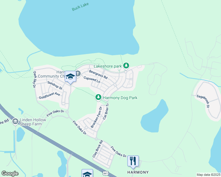 map of restaurants, bars, coffee shops, grocery stores, and more near 3325 Primrose Willow Drive in Osceola County