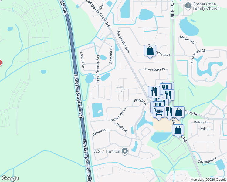 map of restaurants, bars, coffee shops, grocery stores, and more near 3064 Sandstone Circle in St. Cloud