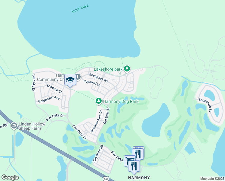 map of restaurants, bars, coffee shops, grocery stores, and more near 3321 Primrose Willow Drive in Osceola County