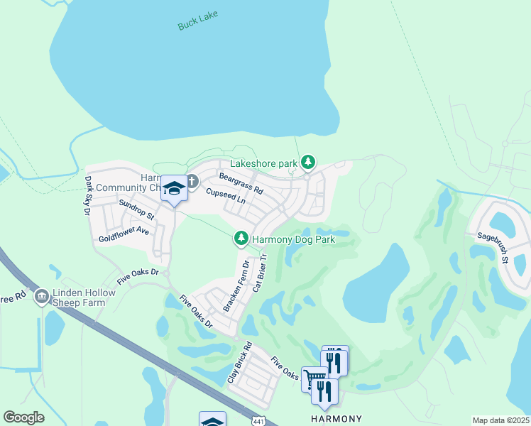 map of restaurants, bars, coffee shops, grocery stores, and more near 7017 Cupseed Lane in Saint Cloud