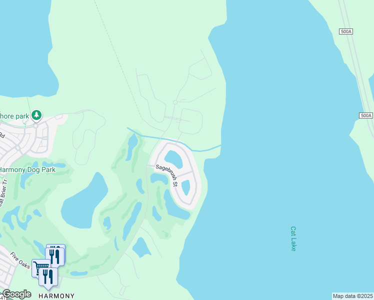 map of restaurants, bars, coffee shops, grocery stores, and more near 3420 Sagebrush Street in Osceola County