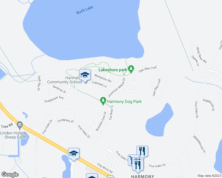 map of restaurants, bars, coffee shops, grocery stores, and more near 7010 Cupseed Lane in Saint Cloud